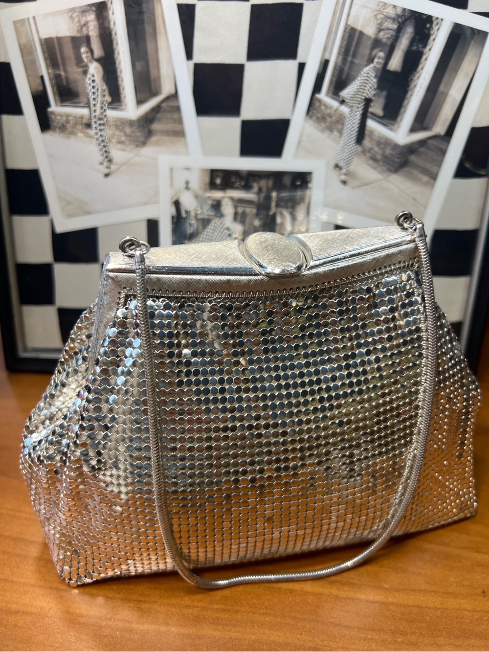 Rare Oroton Glomesh Silver Mesh Evening Bag West Germany Vintage Disco Handbag